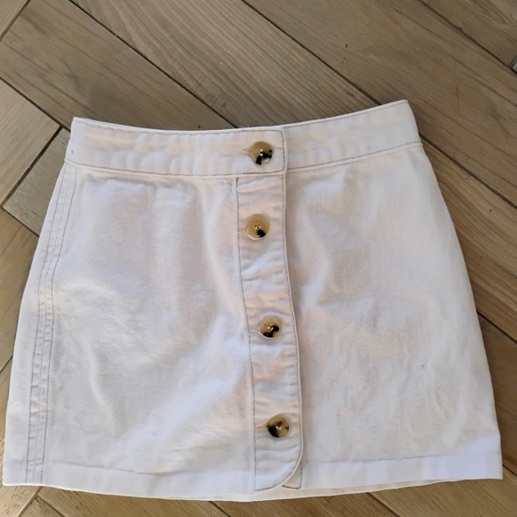 Sezane Coline Skirt Size 34 US 2 Ecru Button Down Mini - Picture 4 of 7